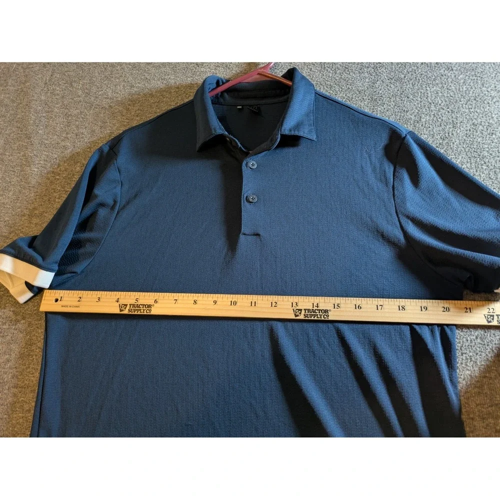 Adidas Shirt Mens Medium Windsor Blue Heat.RDY Tech Golf Polo Performance